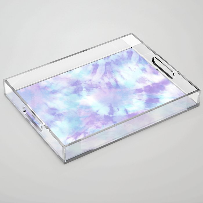 Purple and Blue Pastel Tie-Dye Acrylic Tray Gallery Image 1