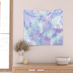 Purple and Blue Pastel Tie-Dye Wall Tapestry Gallery Image 2