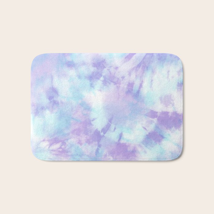 Purple and Blue Pastel Tie-Dye Bath Mat Gallery Image 1