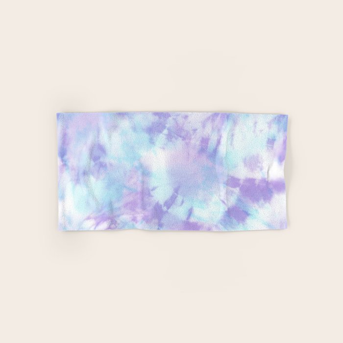 Purple and Blue Pastel Tie-Dye Bath Towel Gallery Image 1