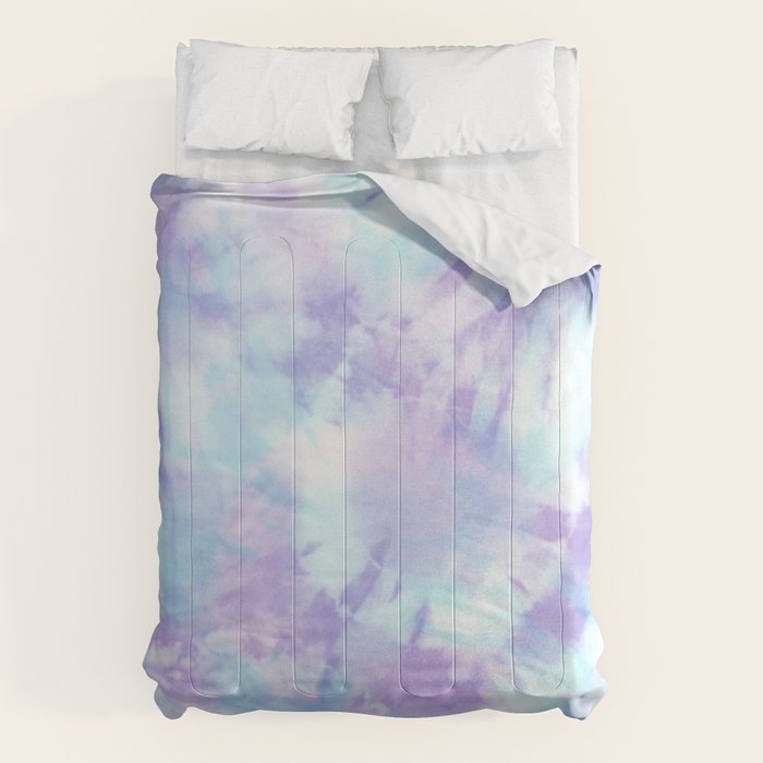 Purple and Blue Pastel Tie-Dye Comforter Gallery Image 6