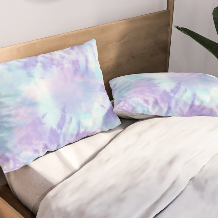 Purple and Blue Pastel Tie-Dye Pillow Sham Gallery Image 2