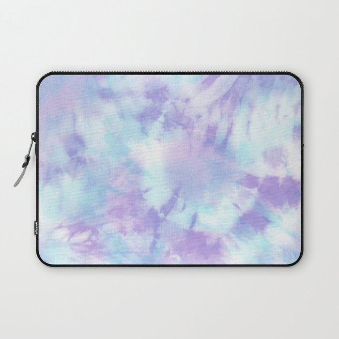 Purple and Blue Pastel Tie-Dye Laptop Sleeve Gallery Image 1