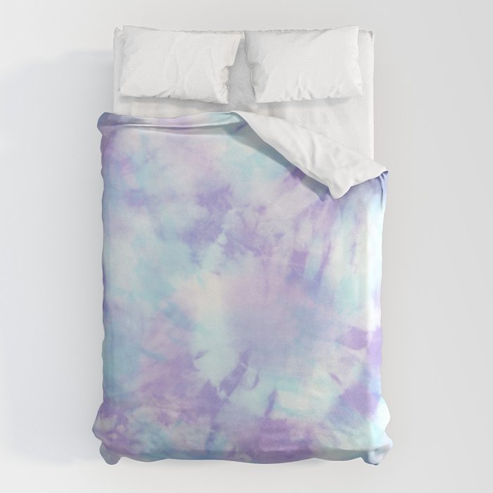 Purple and Blue Pastel Tie-Dye Duvet Cover Gallery Image 1