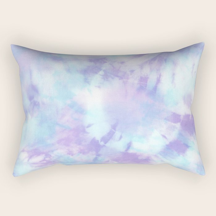 Purple and Blue Pastel Tie-Dye Rectangular Pillow Gallery Image 1