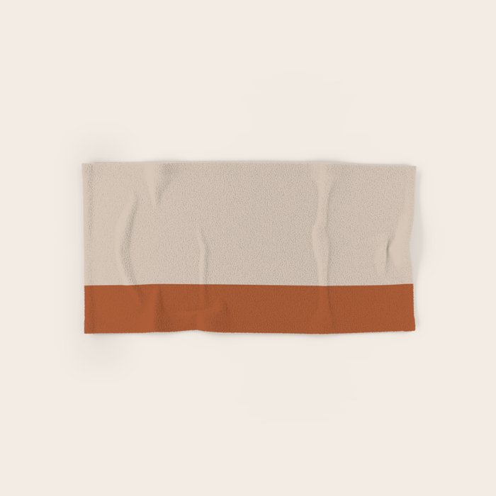 Minimalist Solid Color Block 1 in Putty and Clay Bath Towel Gallery Image 1