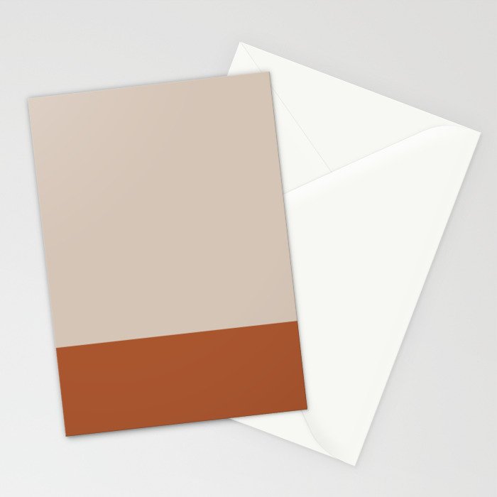 Minimalist Solid Color Block 1 in Putty and Clay Stationery Card Gallery Image 2