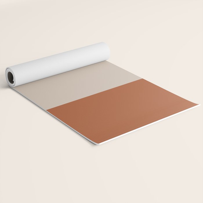 Minimalist Solid Color Block 1 in Putty and Clay Yoga Mat Gallery Image 2
