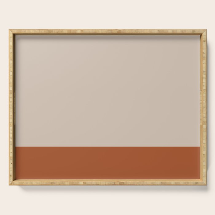 Minimalist Solid Color Block 1 in Putty and Clay Serving Tray Gallery Image 1