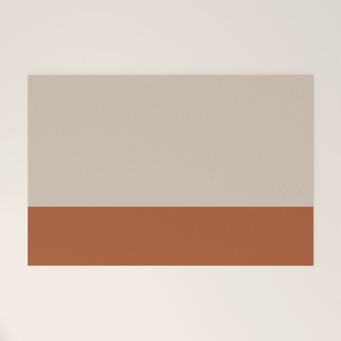 Minimalist Solid Color Block 1 in Putty and Clay Welcome Mat Gallery Image 1