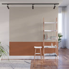 Minimalist Solid Color Block 1 in Putty and Clay Wall Mural Gallery Image 1