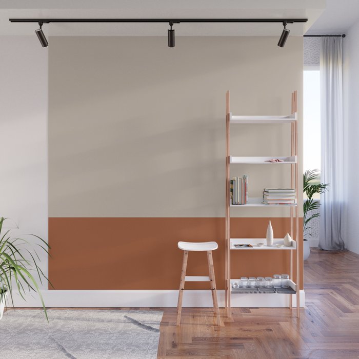 Minimalist Solid Color Block 1 in Putty and Clay Wall Mural Gallery Image 1