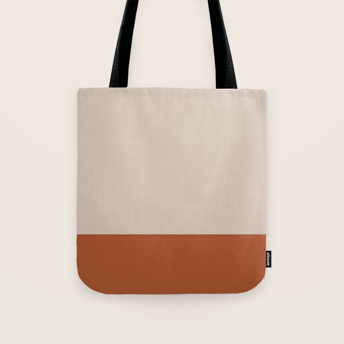 Minimalist Solid Color Block 1 in Putty and Clay Tote Bag Gallery Image 1
