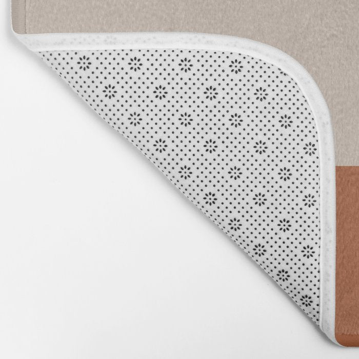 Minimalist Solid Color Block 1 in Putty and Clay Bath Mat Gallery Image 2