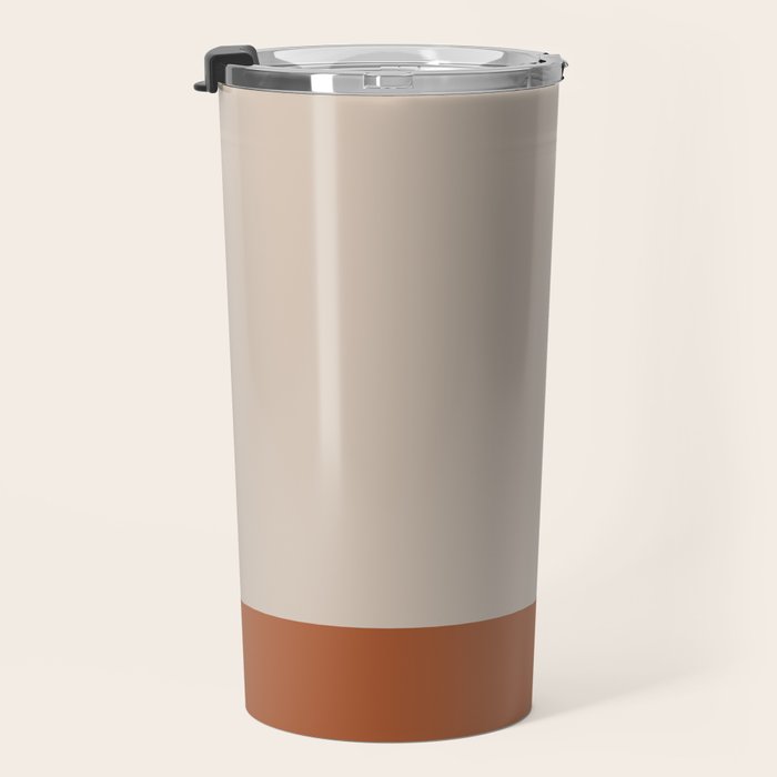 Minimalist Solid Color Block 1 in Putty and Clay Travel Mug Gallery Image 3