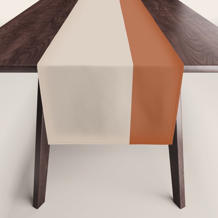 Minimalist Solid Color Block 1 in Putty and Clay Table Runner Gallery Image 1