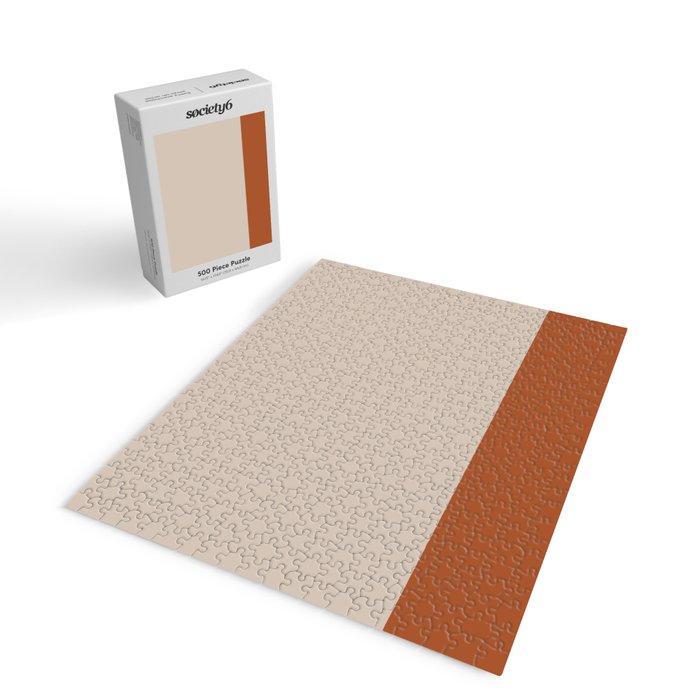 Minimalist Solid Color Block 1 in Putty and Clay Jigsaw Puzzle Gallery Image 2