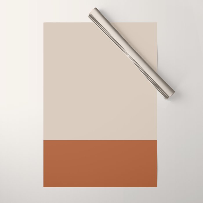 Minimalist Solid Color Block 1 in Putty and Clay Wrapping Paper Gallery Image 1