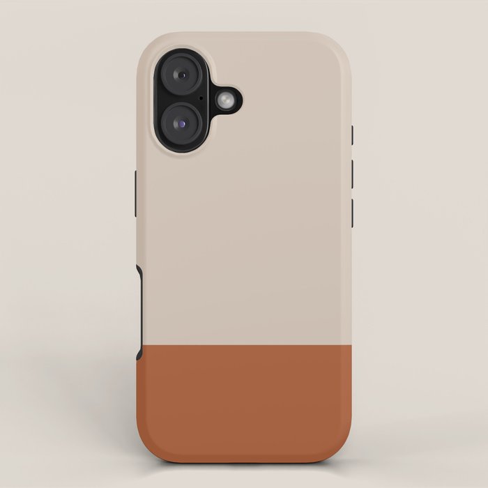 Minimalist Solid Color Block 1 in Putty and Clay iPhone Case Gallery Image 1