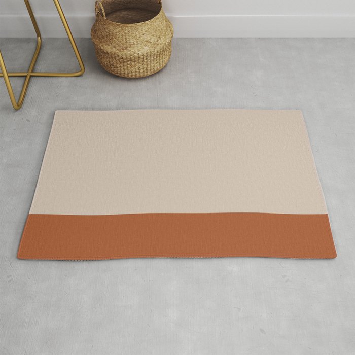 Minimalist Solid Color Block 1 in Putty and Clay Rug Gallery Image 1