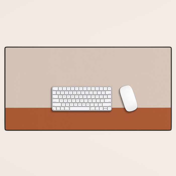 Minimalist Solid Color Block 1 in Putty and Clay Desk Mat Gallery Image 1