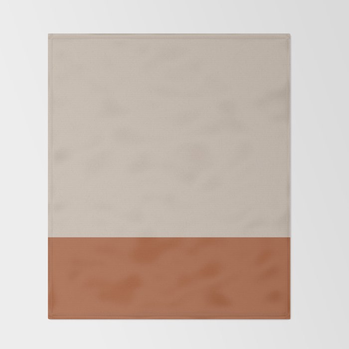 Minimalist Solid Color Block 1 in Putty and Clay Throw Blanket Gallery Image 2