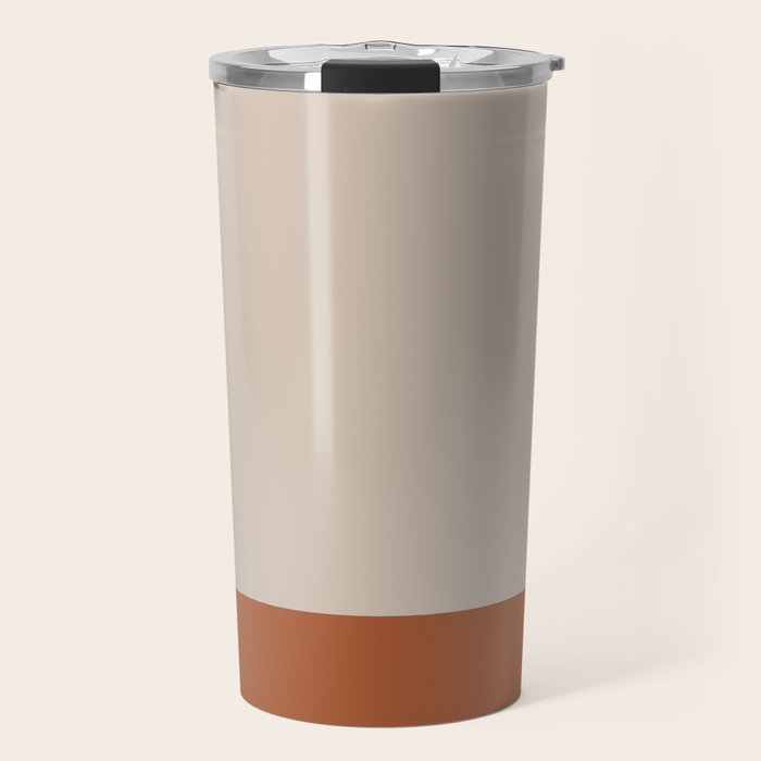 Minimalist Solid Color Block 1 in Putty and Clay Travel Mug Gallery Image 1