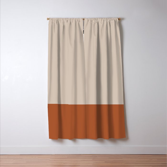 Minimalist Solid Color Block 1 in Putty and Clay Window Curtain Gallery Image 3