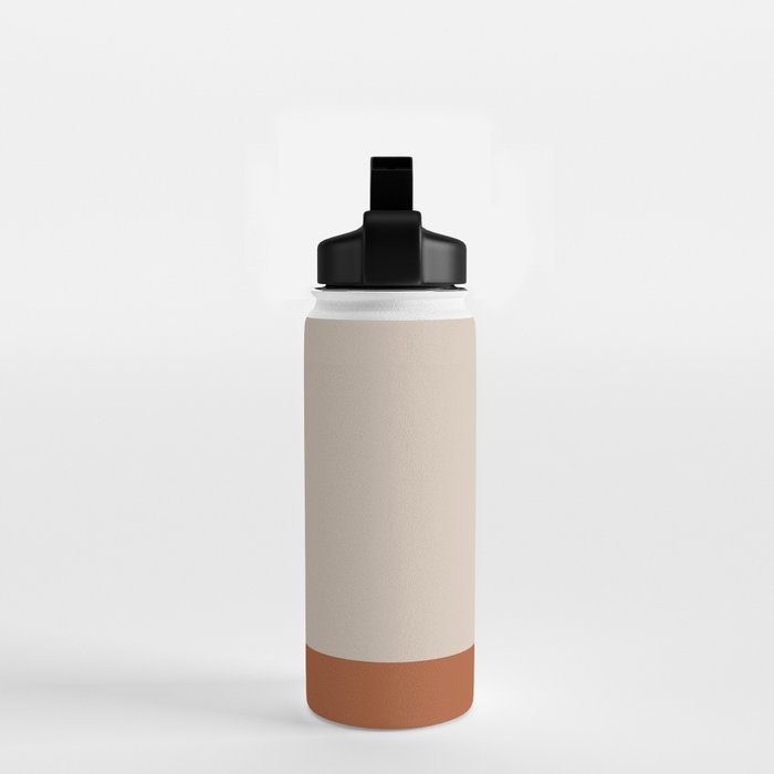 Minimalist Solid Color Block 1 in Putty and Clay Water Bottle Gallery Image 2