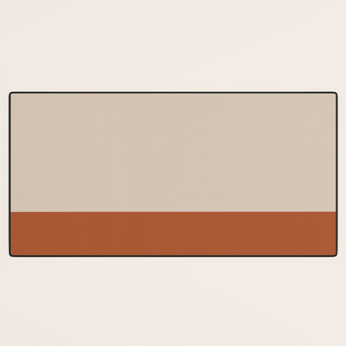 Minimalist Solid Color Block 1 in Putty and Clay Desk Mat Gallery Image 3