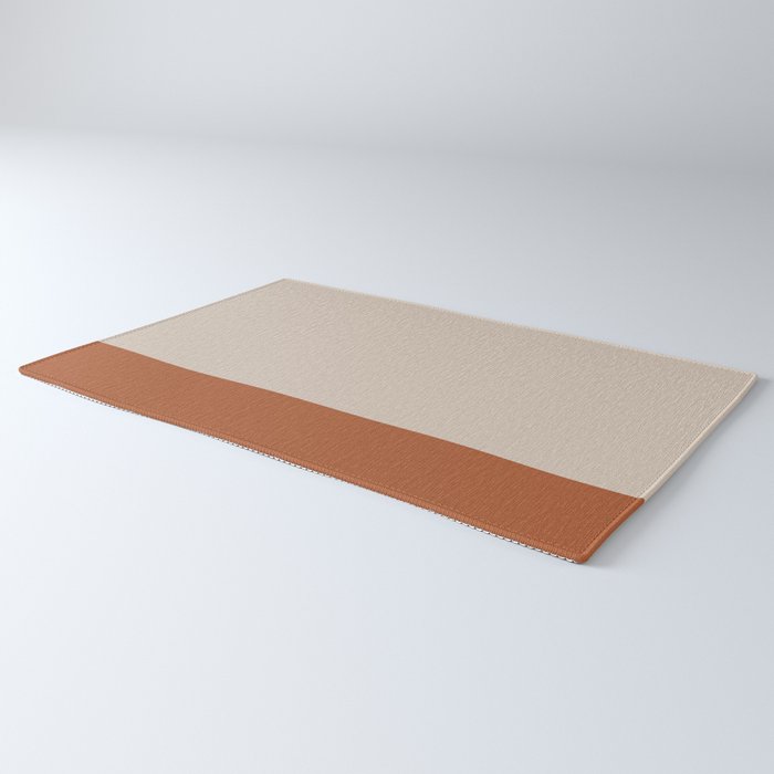 Minimalist Solid Color Block 1 in Putty and Clay Rug Gallery Image 3