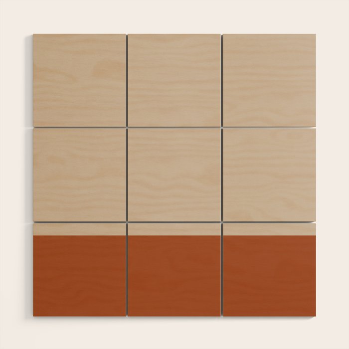 Minimalist Solid Color Block 1 in Putty and Clay Wood Wall Art Gallery Image 1