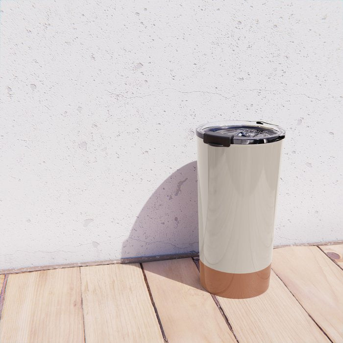 Minimalist Solid Color Block 1 in Putty and Clay Travel Mug Gallery Image 4