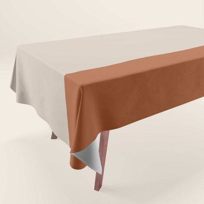 Minimalist Solid Color Block 1 in Putty and Clay Tablecloth Gallery Image 1