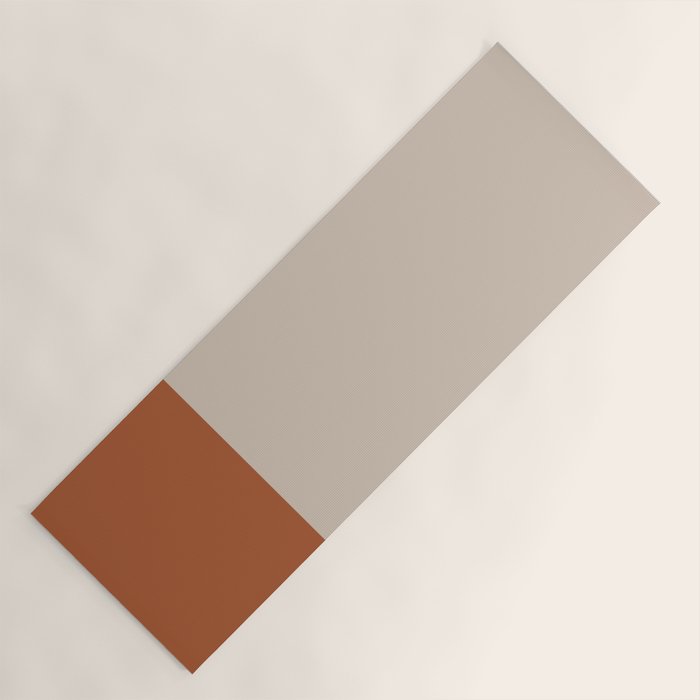 Minimalist Solid Color Block 1 in Putty and Clay Yoga Mat Gallery Image 1