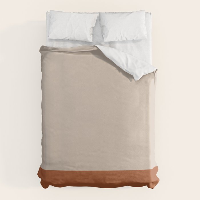 Minimalist Solid Color Block 1 in Putty and Clay Duvet Cover Gallery Image 6