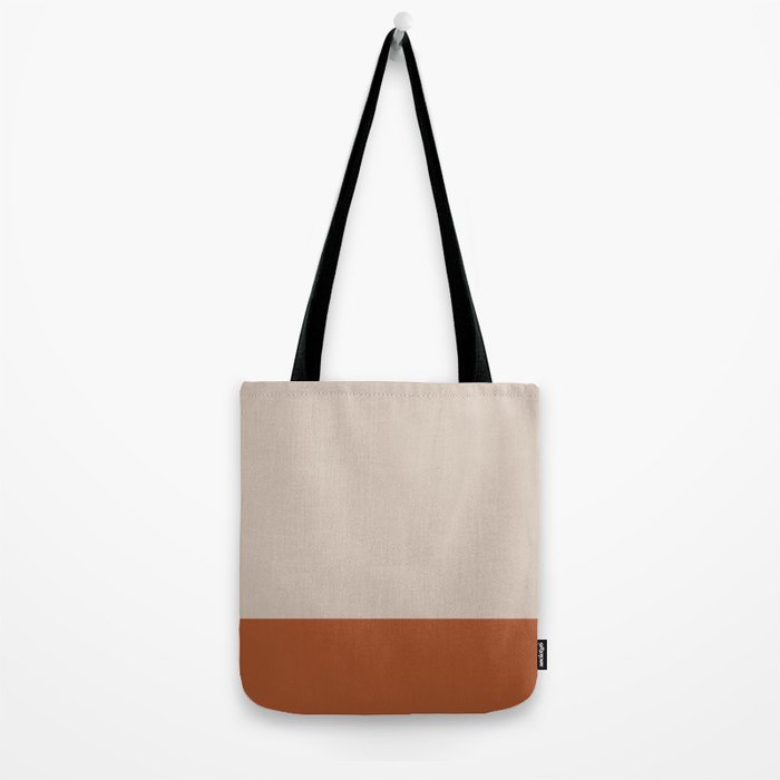 Minimalist Solid Color Block 1 in Putty and Clay Tote Bag Gallery Image 2