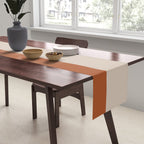 Minimalist Solid Color Block 1 in Putty and Clay Table Runner Gallery Image 2