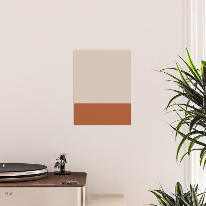 Minimalist Solid Color Block 1 in Putty and Clay Poster Gallery Image 2
