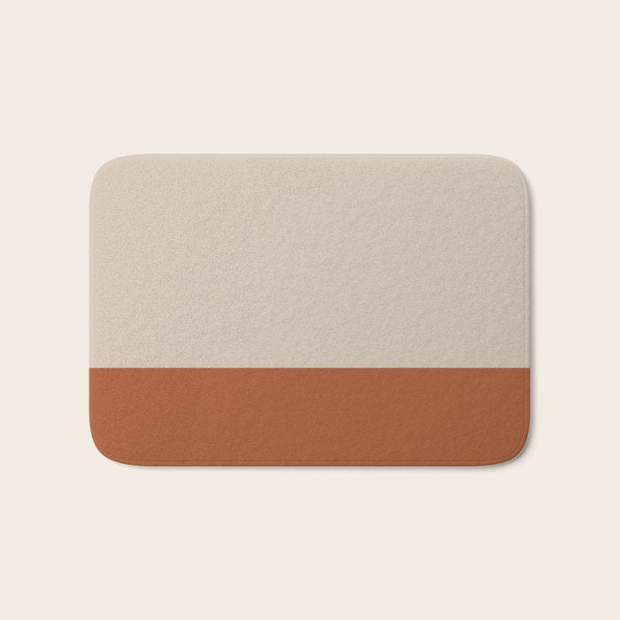 Minimalist Solid Color Block 1 in Putty and Clay Bath Mat Gallery Image 1