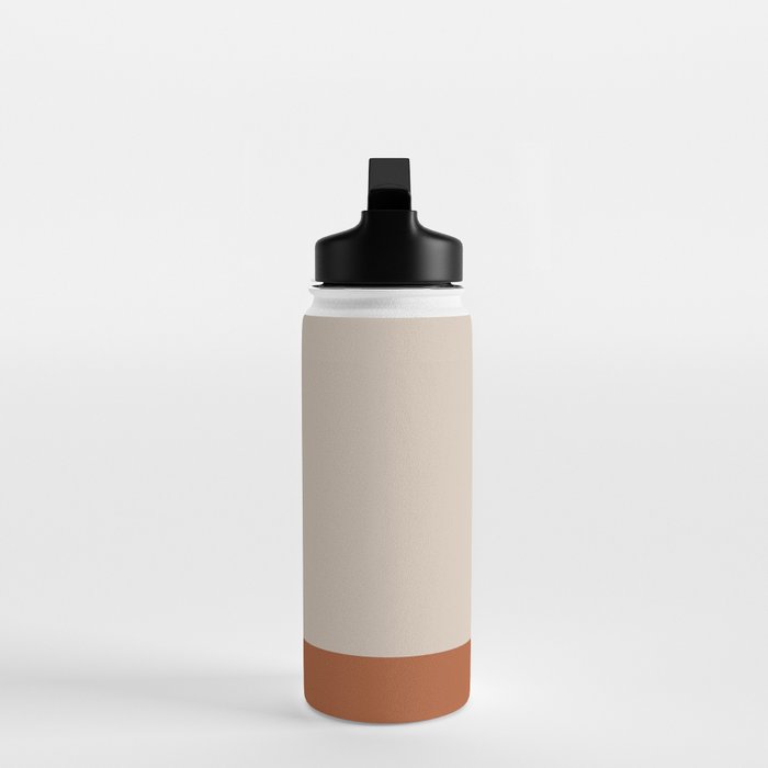 Minimalist Solid Color Block 1 in Putty and Clay Water Bottle Gallery Image 3