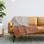 Minimalist Solid Color Block 1 in Putty and Clay Throw Blanket Gallery Image 1