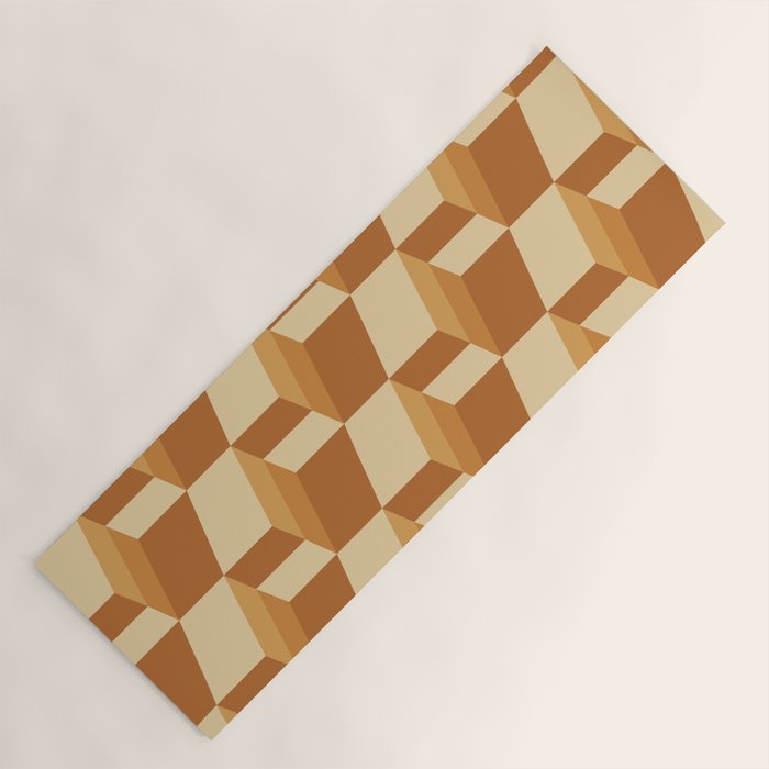 Cuboid Geometric Abstract Shapes Pattern XIII Yoga Mat Gallery Image 1