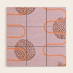 Abstract Fields in Lavender & Brown Wood Wall Art Gallery Image 1