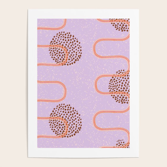 Abstract Fields in Lavender & Brown Poster Gallery Image 4