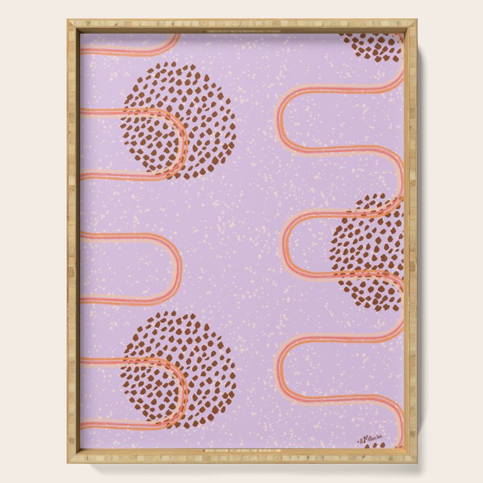 Abstract Fields in Lavender & Brown Serving Tray Gallery Image 1