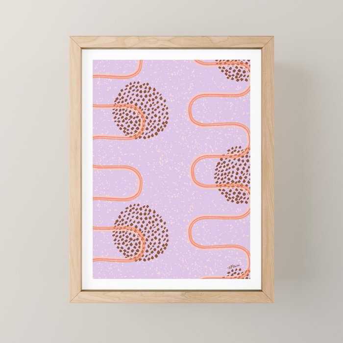 Abstract Fields in Lavender & Brown Mini Art Print Gallery Image 1