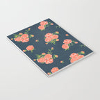 Painted Peonies Print - Coral and Navy Notebook Gallery Image 3