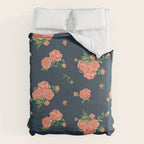 Painted Peonies Print - Coral and Navy Comforter Gallery Image 6