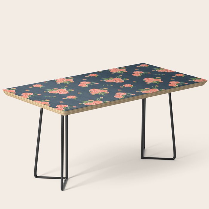 Painted Peonies Print - Coral and Navy Coffee Table Gallery Image 1
